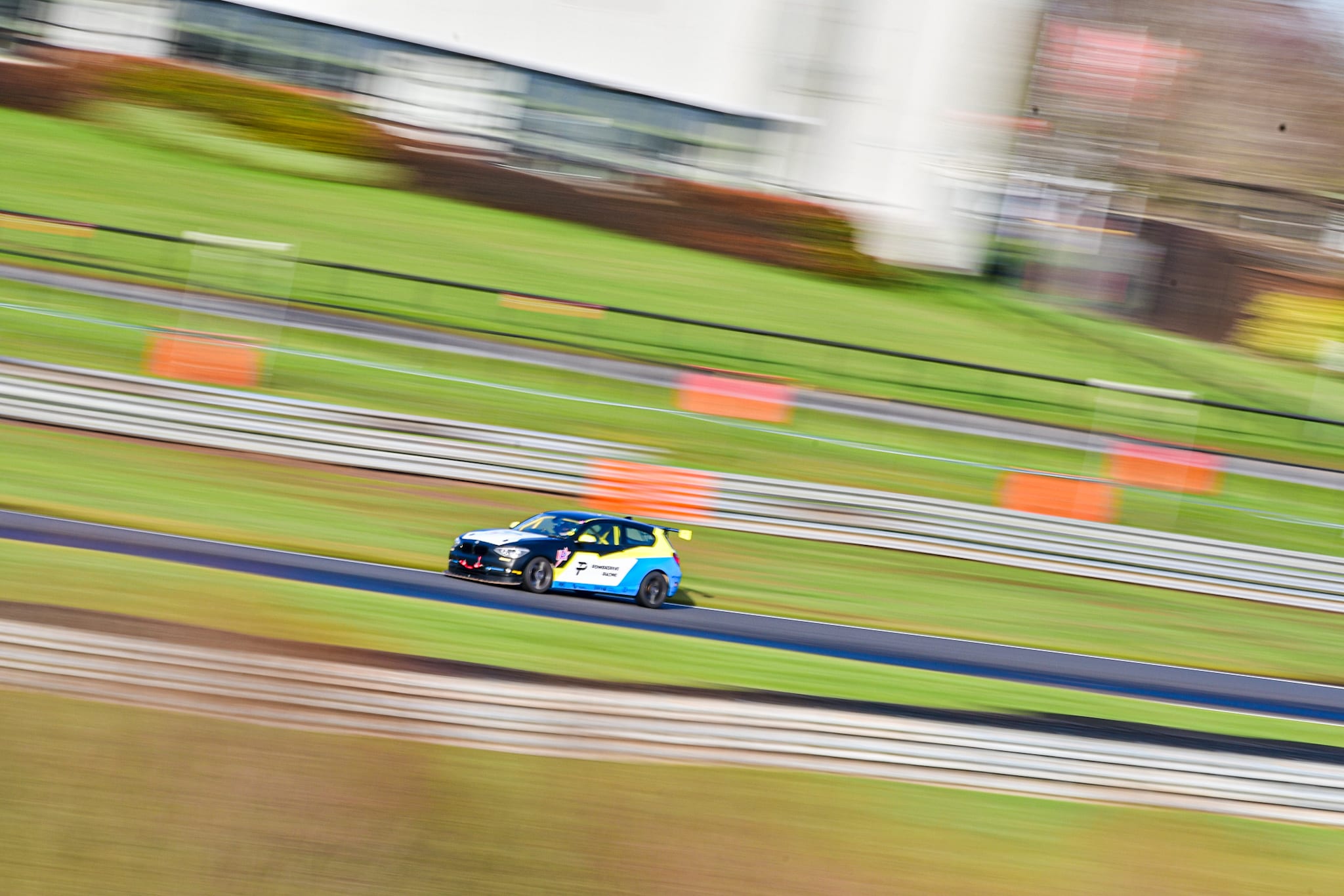 PowerDrive Racing car on track at Oulton Park