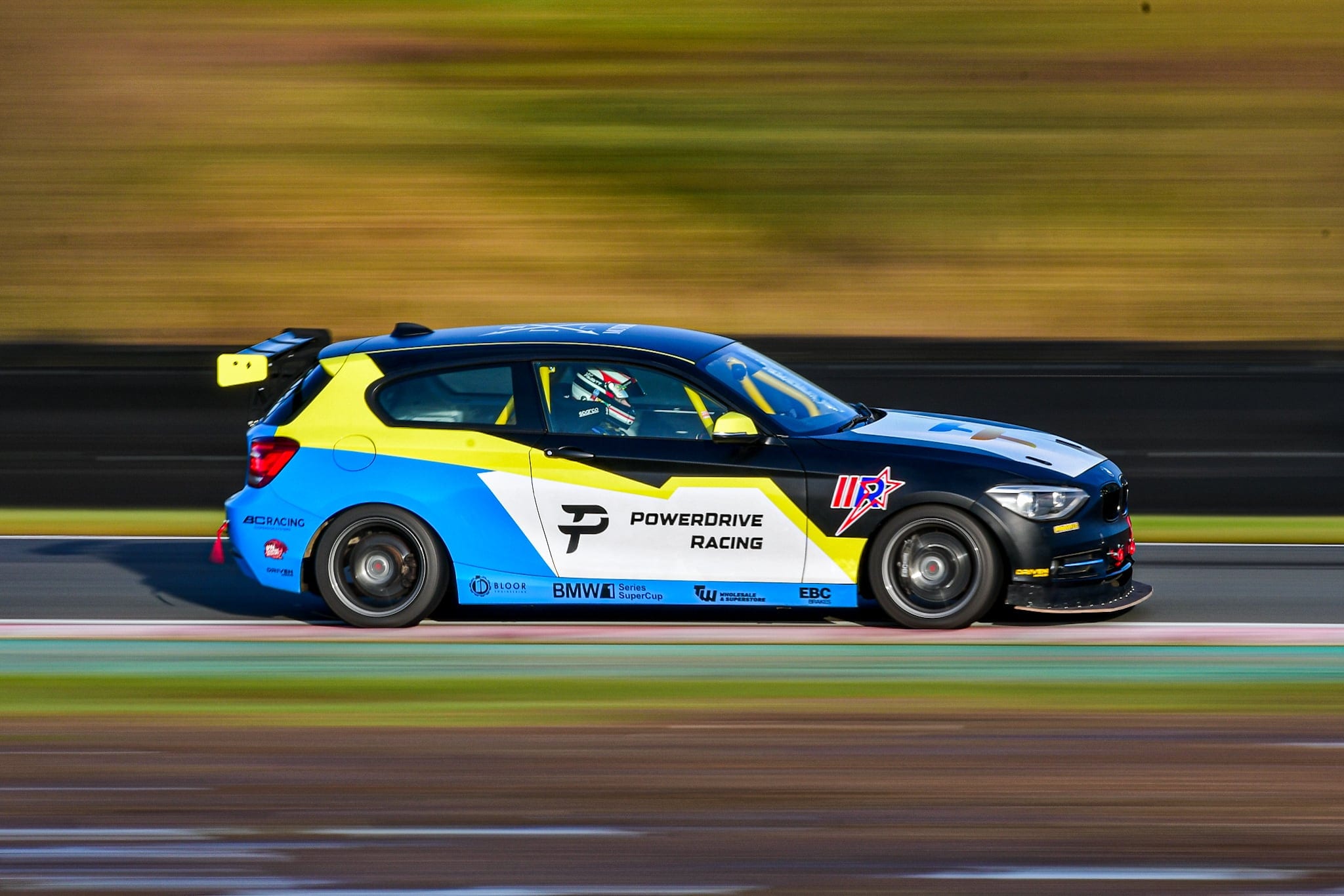 PowerDrive Racing car on track at Oulton Park