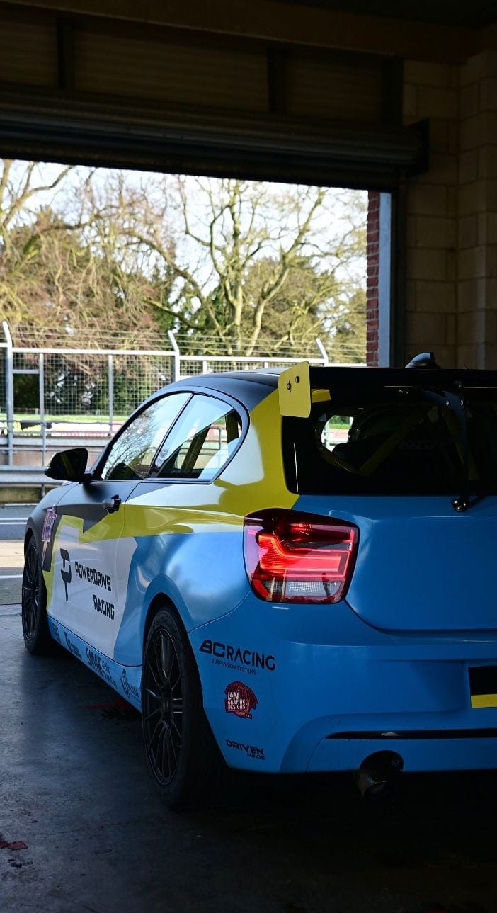 PowerDrive Racing car on track at Oulton Park